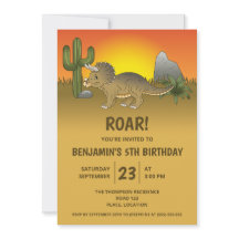 Triceratops Dinossauro No Deserto Aniversário Infa