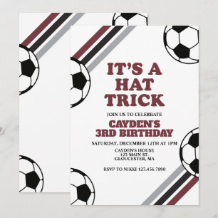 Convites Triciclo de Futebol Aniversário de 3 anos