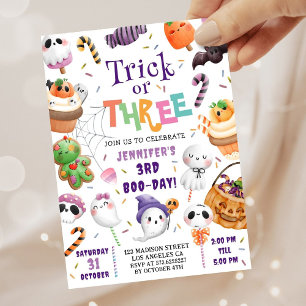 Convites Trick or Three! Festa de Aniversário de 3 Anos de