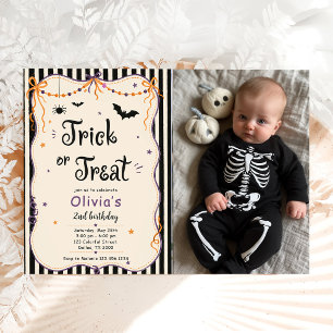 Convites Trick or Treat Assustador Aniversário de 2 anos no