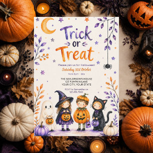 Convites Trick or Treat Cute Diversão Fantasma Festa de Hal