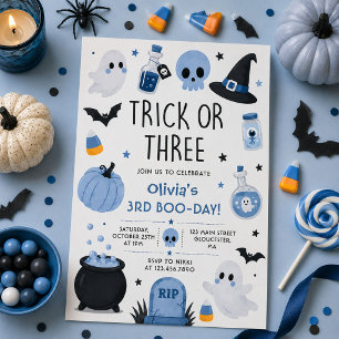 Convites Trick Or Treat Fantasma de Halloween Festa de 3 An