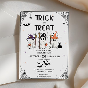 Convites Trick or Treat Festa de Halloween