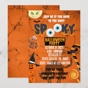 CONVITES TRICK OU TRAT/ SPOOKY HALLOWEZ