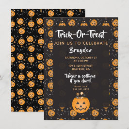 Convites Trick Ou Tratar Comemora Pumpkin Candy Personaliza