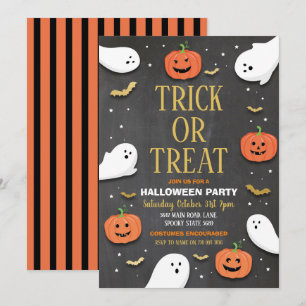 Convites Trick ou Tratar Fantasmas do Halloween Bolsas Dour