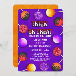 Convites Trick ou Treine o Figurino de Halloween do Docinho