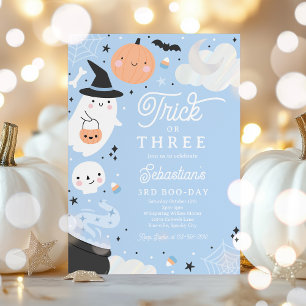 Convites Trick Ou Três Festas De aniversário de 3 anos De F