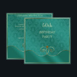 Convites Trigo e Sujinhos Dourados, Damask 50th Birthday<br><div class="desc">Convidado para festas de aniversário bonito para mulheres e raparigas com espirais e cores damasco de classe. Adequado para qualquer idade. Todo o texto, fonte, cor da fonte é totalmente personalizável para atender a sua necessidade, se você quiser ajudar a personalizar seu produto ou quiser produtos correspondentes, entre em contato...</div>