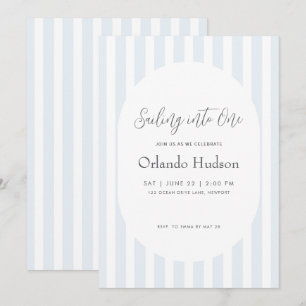 Convites Trilha Azul Mínima Moderna Primeiro Aniversário