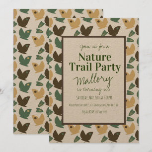 Convites Trilha da Natureza Borboleta Aniversário Rústico