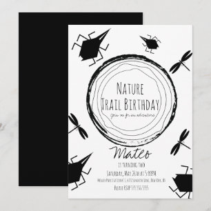 Convites Trilha da Natureza Inseto Borboleta Aniversário 