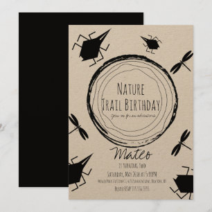 Convites Trilha da Natureza Inseto Borboleta Aniversário Rú