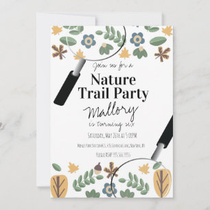 Convites Trilha da Natureza Madeira Bolota Aniversário Verd
