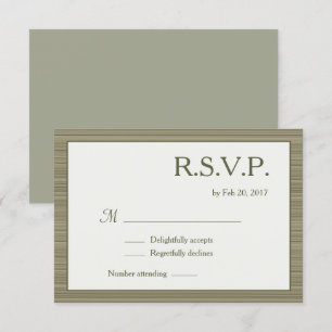 Convites Trilha verde-oliva minimalista rsvp de casamento m