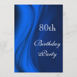 Convites Trilhos Moles De Aniversário De 80 Azul