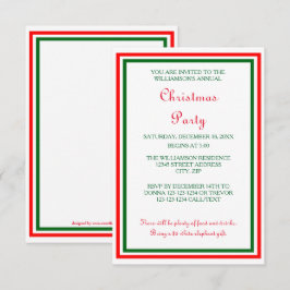 Convites Trim de Natal Duplo - 3x5 Festa de Natal Convidada