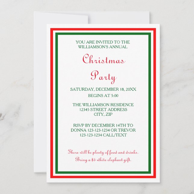Convites Trim de Natal Duplo - 5x7 Festa de Natal Convidada (Frente)