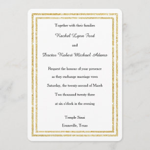 Convites Trim Dourado com Falsificação de Chic Faux - Con