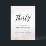 Convites Trinta | aniversário de 30 anos de mínimo aquarela<br><div class="desc">Celebre seu dia especial com este simples convite de festas mínimo de aniversário de 30 anos. Este design apresenta um script de na moda com letra "Trinta" com um fundo de textura de pincel de aquarela neutra e macia. Mais convites para aniversários adultos e material de festa estão disponíveis no...</div>