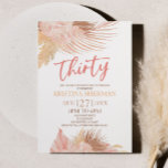 Convites Trinta Boho - Festa de Flor Floral Rosa aniversári<br><div class="desc">Este é um Convite de festas de aniversário de 30 anos de Flor Flor Rosa Trinta Boho!</div>