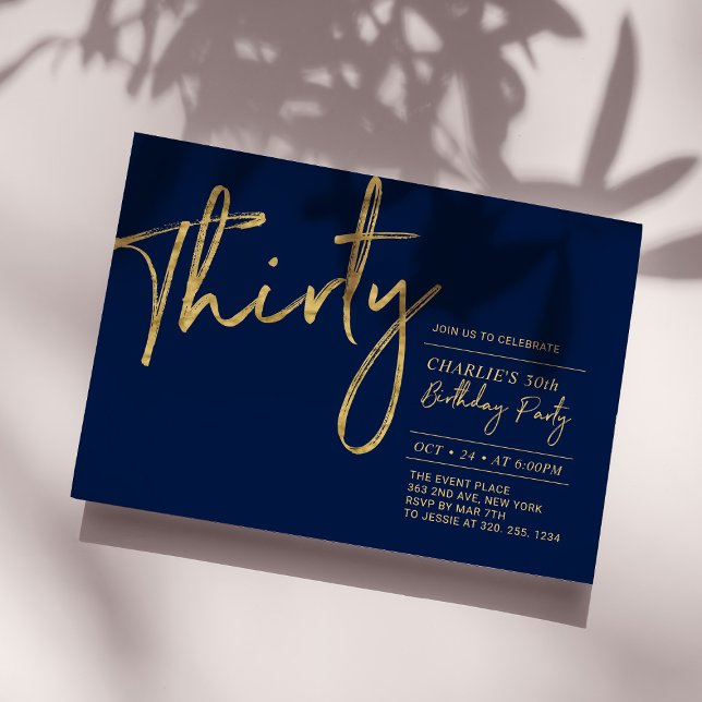 Convites Trinta | Festa de Aniversário de 30 anos Moderna N (Criador carregado)