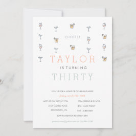 Convites Trinta Martini Milestone Aniversário