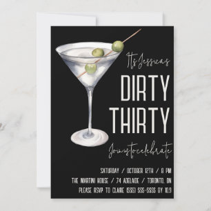 Convites Trinta sujos, Martini sujo, aniversário de 30 anos