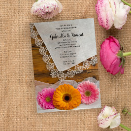 Convites Trio de Margaridas e Café da Manhã Pós-Casamento n
