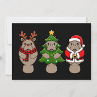 Trio de peixes-boi de Natal Papai Noel Rena Árvore