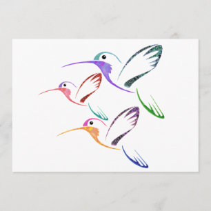 Convites Trio do colibri dos retalhos
