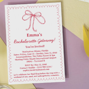 Convites Trip & Itinerário da Bachelorette de Fita Gelada