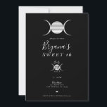 Convites Tripla Deusa Ciclo da Lua Prata e Sweet Negro 16<br><div class="desc">Personalizar para qualquer evento</div>