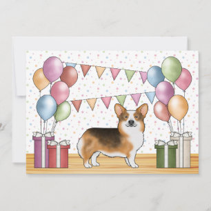 Convites Tripla Vermelha Tripla Pembroke Welsh Corgi Cute A