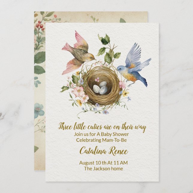 Convites Triplo o Prazer: Uma Celebração para os nossos Tri (Frente/Verso)