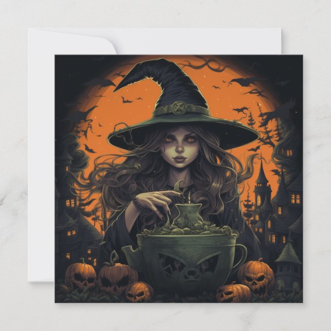 Convites 🔮 🍹 "Tripulação e Tripulação das Bruxas" 🍹 🔮 (Frente)