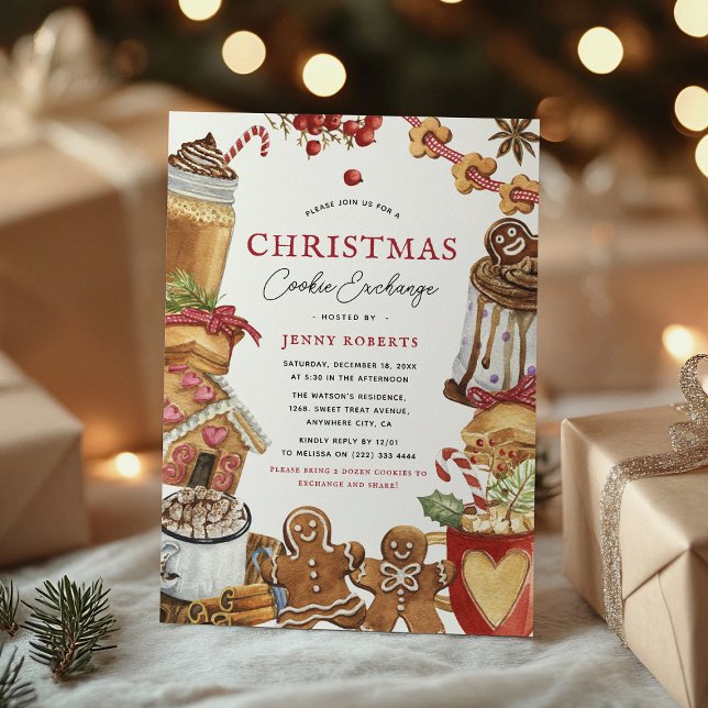 Convites Troca de Biscoitos de Natal Festivos  (Criador carregado)