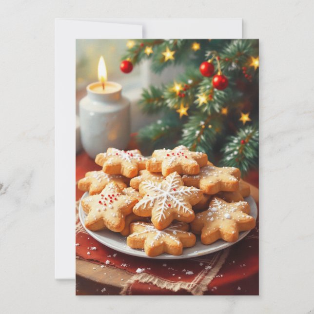 Convites Troca de Biscoitos de Natal Personalizar (Frente)