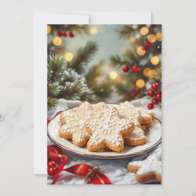 Convites Troca de Biscoitos de Natal Personalize (Frente)