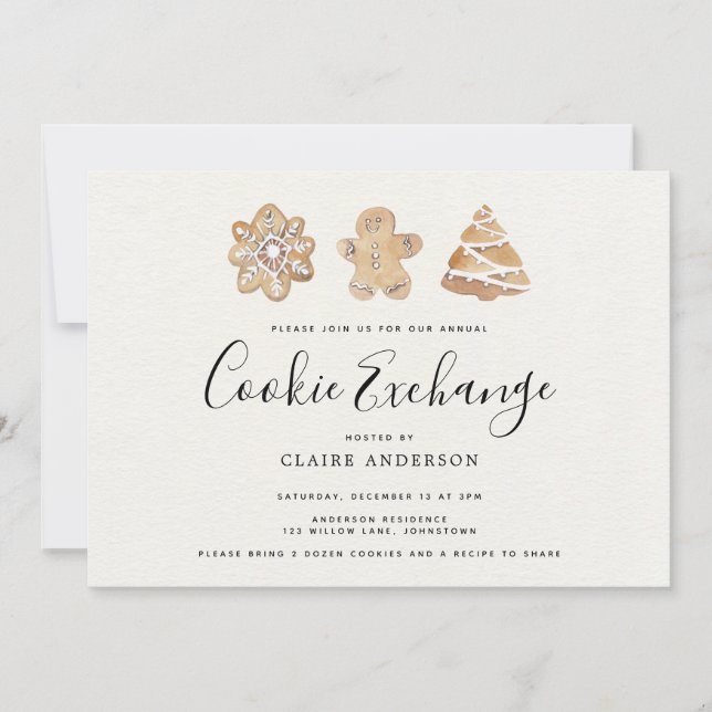 Convites Troca de cookies de férias (Frente)