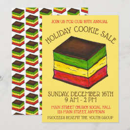 Convites Troca de cookies de férias de 7 camadas do arco-ír