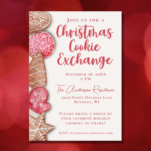 Convites Troca de Cookies de Natal Watercolor