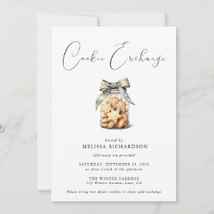 Convites Troca de Cookies Modernos Chic Elegante