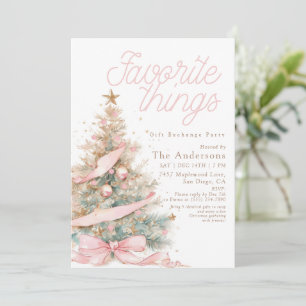 Convites Troca de Presentes das Coisas Favoritas de Natal R
