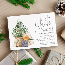 Convites Troca de presentes de elefante branco de Natal