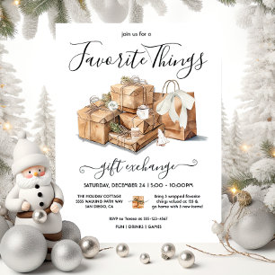 Convites Troca de presentes de Natal "Coisas Favoritas"