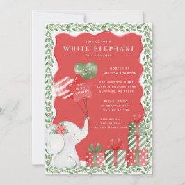 Convites Troca de presentes de Natal com Elefante Branco