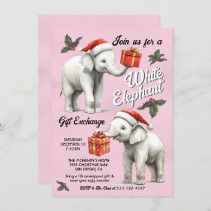 Convites Troca de presentes de Natal com Elefante Branco