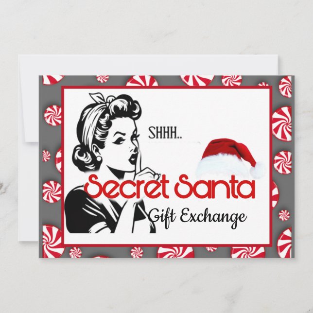 Convites Troca de Presentes do Papai Noel Secreto (Frente)