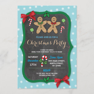 Convites Troca do biscoito da festa de Natal do